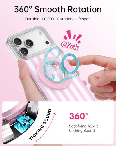 SYNCWIRE for MagSafe Phone Grip, Magnetic Phone Ring Holder - color: Pearl Pink
