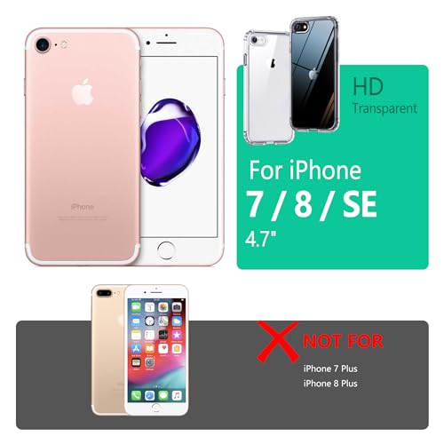 ONES for iPhone SE3 SE2 SE 8 7 Case Clear, [PC + TPU Hybrid][Military-Grade Drop Protection][Anti-Yellowing], Shockproof Silicone Hard Cover, Transparent Slim Case - color: HD Highly Clear, size: iPhone SE / 8 / 7