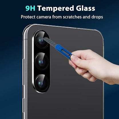 Zeking (2 Set for Samsung Galaxy A36 5G Camera Lens Protector, Scratch-Resistant HD Clarity Ultra-Thin 9H Tempered Glass with Aluminum Edging, Individual Metal Lens Cover (Black) - color: Black