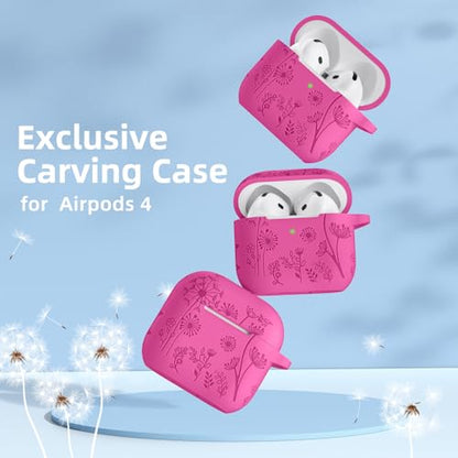Lerobo for AirPods 5 AirPods 4 Case with Cleaner Kit & Keychain, Rose Pink - color: A-Rose Pink, size: AirPods 5&4