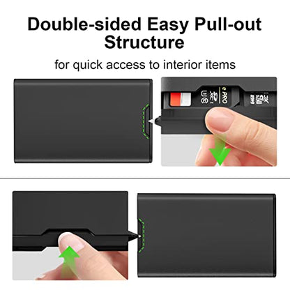 BUDI Pop-up Design Memory Card Case Crush & Shockproof Memory Card Wallet for Micro SD SDXC SDHC TF Cards and 6 SD Cards/Micro SDHC/Micro SDXC TF Card Holder Organizer,Case Storage (mini case) - size: mini case