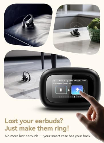 jaddsa Wireless Earbuds, Bluetooth 5.4 Sport Headphones with Smart Charging Case, ENC Noise Cancelling, Ear Buds with IPX7 Waterproof & Bass Stereo Sound for iOS, Android – Jet Black