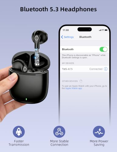 ACAGET Bluetooth Headphones True Wireless Earbuds for Laptop Smartphone TV - color: Black
