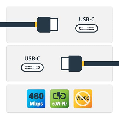 StarTech 3.3ft/1m USB-C to USB-C Right-Angle Cable, Black, 60W PD, USB 2.0 - size: 3 ft / 1 m, style: right angle