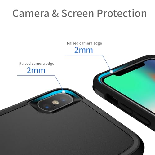 Designed for iPhone Xs/iPhone X Case, Heavy Duty Protection Shockproof Dropproof Dustproof Anti-Scratch Phone Case Cover Protective Case, Black - size: for iPhone XS / X