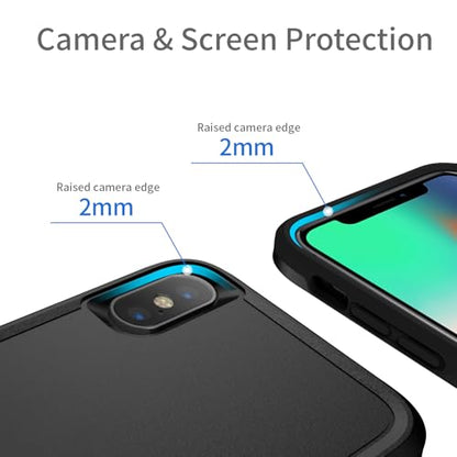 Designed for iPhone Xs/iPhone X Case, Heavy Duty Protection Shockproof Dropproof Dustproof Anti-Scratch Phone Case Cover Protective Case, Black - size: for iPhone XS / X