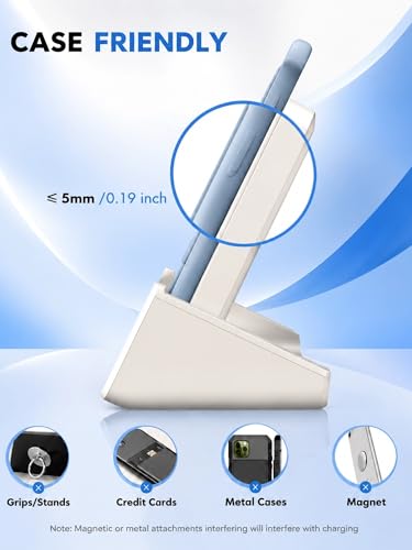 Wireless Charger YUWISS Wireless Charging Stand Cordless Charger 10/7.5/5W Compatible with iPhone 14 13 12/12 /11Pro Max/XR/XS Max/XS/X/8/8Plus Galaxy S22/S21/S9/S9+/S8/S8+ Note - color: White