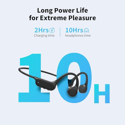 Haowolf Bone Conduction Headphones, 2026 Bluetooth 5.4 Open Ear Headphones with Mic, IPX8 Waterproof Swimming Headphones with 10H Playtime, 27g Lightweight Design Wireless Headset for Running