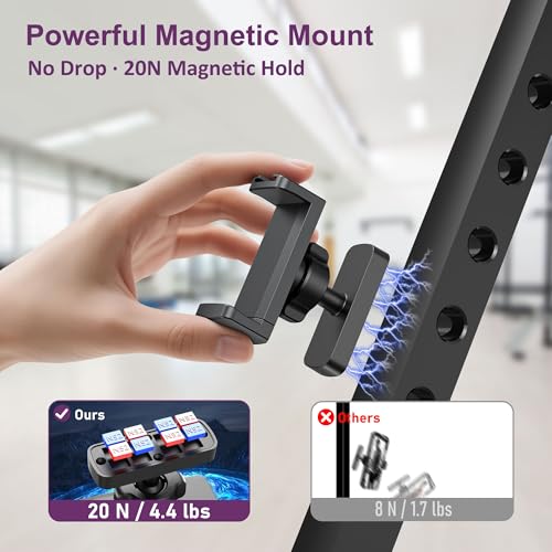 Magnetic Phone Holder for Gym, Magnet Gym Phone Mount w/ 6 x N52 Magnets - size: Short
