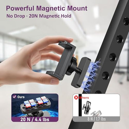 Magnetic Phone Holder for Gym, Magnet Gym Phone Mount w/ 6 x N52 Magnets - size: Short