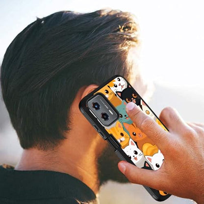for Moto G 5G 2024/Moto G Play 5G 2024 Case, Military Grade Heavy Duty [3-Layer] Dustproof Shockproof Full-Body Protective Case for Motorola Moto G 5G 2024, Cute Cartoon Cats - color: Cute Cartoon Cats