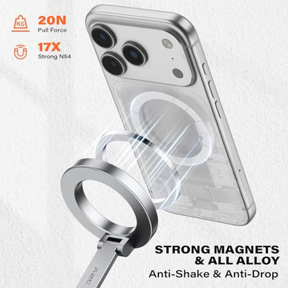 A2C Gym Magnetic Phone Holder, Aluminum Alloy Phone Mount with Suction Cup - color: Silver