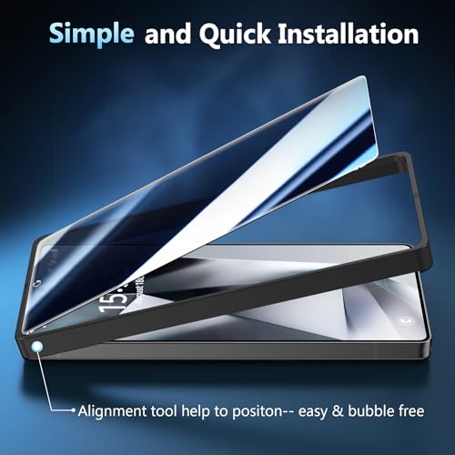 2 Pack for Samsung Galaxy S24 Ultra Privacy Screen Protector Glass | Fingerprint Unlocking, Anti-Spy, Full Coverage, S24 Ultra Accessories, Case Friendly, Easy Installation - size: Galaxy S24 Ultra
