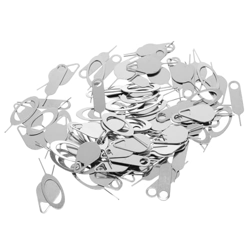100 Pcs Silver Sim Ejectors and Removal Pins for Smartphones and Tablets Compact Sim Card Tray Openers for Cell Phone Maintenance and Repair