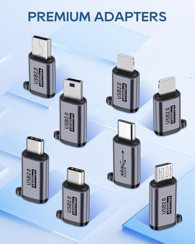 UCEC 8PCS USB Adapter Kit, USB Adapters for Multiple Devices USB C Lighting - style: 8Pack USB Adapter Kit