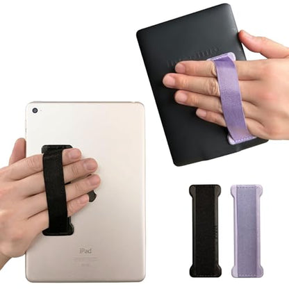 Hand Holder Strap for ipad, Tablet Hand Holder Strap, Universal Handle Grip for iPad Kindle, Mini Tablets and Cases (Black Purple) - 2PC - color: Black Purple
