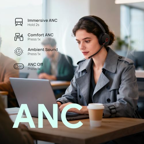 Yealink BH74 AI ANC Wireless Headset with Mic for Work with Charging Dock - color: BH74 UC, style: BH74 with Charging Stand