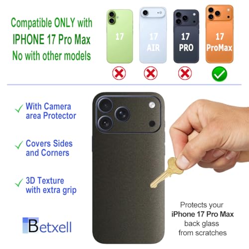 for iPhone 17 PRO MAX Skin Wrap 3M Film (2 Pack) Protective for Sides and Back (Charcoal) - color: Charcoal