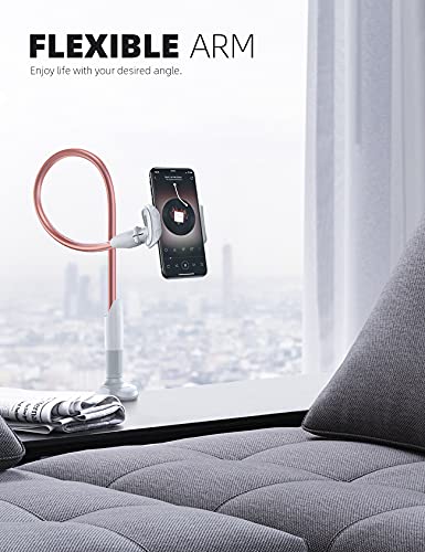 Lamicall Gooseneck Bed Phone Holder 33.4" Full Adjustable Flexible Arm - color: Rose Gold