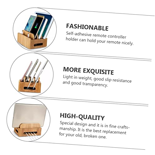 KALLORY Wooden Phone Bracket with Multi Grid Storage Tabletop Organizer