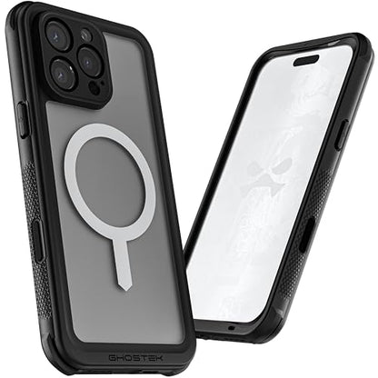 Ghostek Nautical Waterproof Apple iPhone 16 Pro Max Case with Holster Belt Clip - Screen and Camera Protector, MagSafe Compatible, Rugged Heavy Duty Cover (6.9 Inch, Clear) - color: Clear, size: iPhone 16 Pro Max