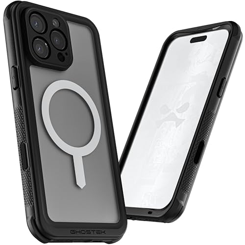 Ghostek Nautical Waterproof Apple iPhone 16 Pro Max Case with Holster Belt Clip - Screen and Camera Protector, MagSafe Compatible, Rugged Heavy Duty Cover (6.9 Inch, Clear) - color: Clear, size: iPhone 16 Pro Max