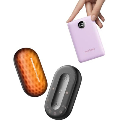 Ultra-Thin Mini Portable Charger 10000mAh & Rechargeable Electric Hand Warmers 2 Packs Gifts Set
