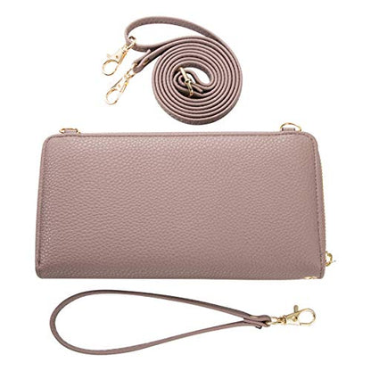 K . A Womens Wristlet Wallet Crossbody Bag Cellphone Purse Handbag RFID Card Slots 2 Strap Wrist - color: Dark Purple