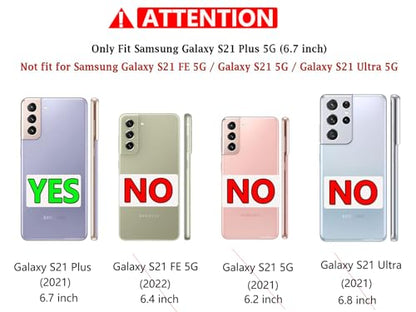 for Samsung Galaxy S21 Plus Case, with HD Screen Protector [Military Grade Drop Tested] Heavy-Duty Tough Rugged Shockproof Protective Case for Samsung S21 Plus, Pink - color: Pink