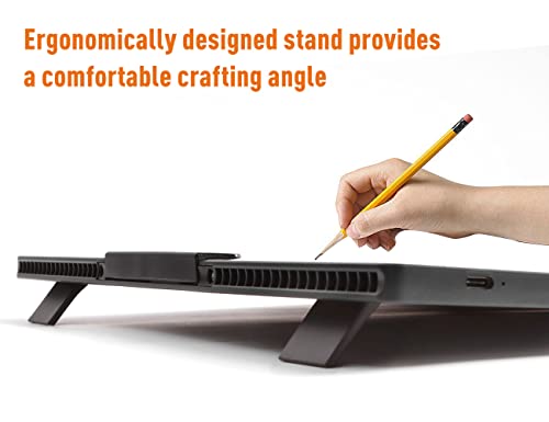 Wireless Rechargeable A4 LED Light Pad w/Built-in Riser Stands, 6 Levels of Brightness, Evenly Illuminated Light Box for Tracing and Weeding Vinyl, Slim and Lightweight Diamond Painting Light Board - style: Rechargeable-A4 Black