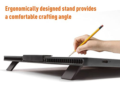 Wireless Rechargeable A4 LED Light Pad w/Built-in Riser Stands, 6 Levels of Brightness, Evenly Illuminated Light Box for Tracing and Weeding Vinyl, Slim and Lightweight Diamond Painting Light Board - style: Rechargeable-A4 Black