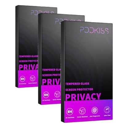 PDDKISS Compatible for iPhone 16 Pro Max Privacy Screen Protector Tempered Glass 6.9 Inch, Purple Gradient Anti Spy Anti Blue Light HD Easy Installation (Pack of 3) - size: for iPhone 16 Pro Max - 6.9 inch (Pack of 3)