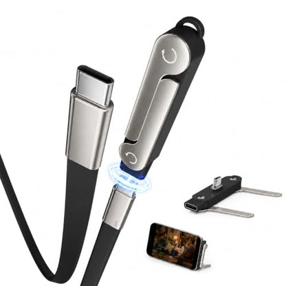 240W Detachable USB C to USB C Fast Charging with Invisible Phone Stand - size: Detachable,C to C,B