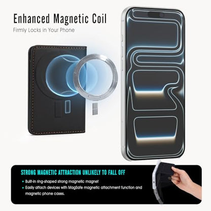 For MagSafe Wallet,Magnetic Card Holder RFID Blocking Wallet with 5 Card Slots & Cash Pocket For iPhone 17/16/ 15/14/ 13/12/ Pro/Max/Plus/Air Black - color: Black