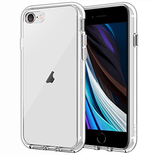 JETech Case for iPhone SE 3/2, iPhone 8/7, Anti-Yellowing, Clear | Shockproof Protection, Scratch Resistant Hard PC Back, Durable Transparent TPU Bumper - color: Clear