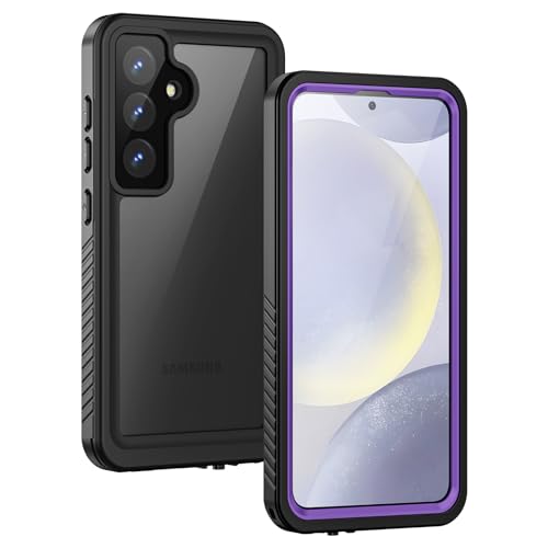 Lanhiem for Samsung Galaxy S24 Phone Case, IP68 Waterproof Dustproof, Built-in Screen Protector, Rugged Full Body Shockproof Protective Cover for Galaxy S24 5G 6.2 Inch, Purple - color: Purple, size: 6.2" for S24