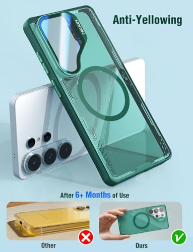 Nillkin Magnetic Case for Samsung Galaxy S26 Ultra, [2-in-1 Lens Cover & Hidden Kickstand] [MagSafe Compatible & Anti-Yellowing] Shockproof S26 Ultra Translucent Slim Case for Men Women, Clear Green - color: Clear Green