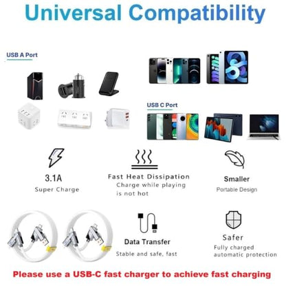 SWLIFL 2 Pack USB C to C Cable 3.3ft-Fast Charger-Chubby Silicone 4 - color: 4 Combinations Blue+White