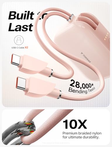 TORRAS Mini Power Bank for iPhone 18 Pro Max, 45W 10000mAh Portable Charger - color: ROSE GOLD