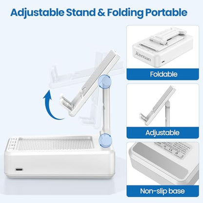 JTEMAN Cell Phone Stand with Bluetooth Speaker,Gifts for Men Tech Gadgets - color: White