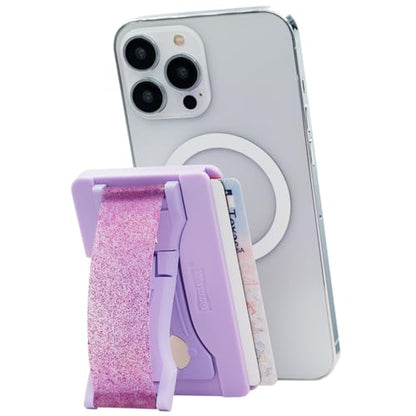 LOVEHANDLE Wallet for MagSafe + Kickstand - Amethyst Glitter - color: Amethyst