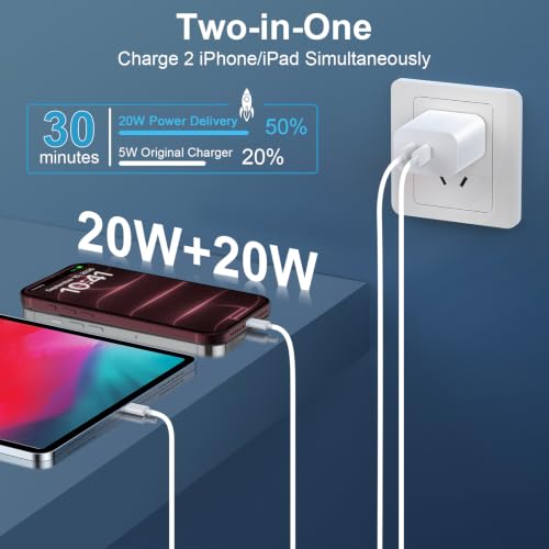 iPhone 18 Duo 17 16 Charger Fast Charging 10 FT Long iPhone USB C Charger - color: white, size: 10 Feet