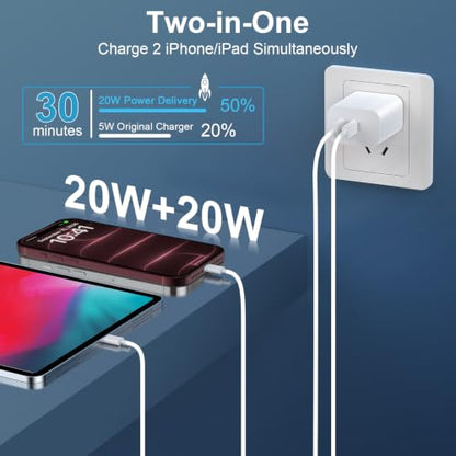 iPhone 18 Duo 17 16 Charger Fast Charging 10 FT Long iPhone USB C Charger - color: white, size: 10 Feet