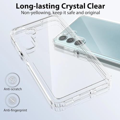 for Samsung Galaxy A26 5G Case Crystal Clear Slim Hard Case Hybrid Shockproof Bumper with Tempered Glass Screen Protector Full Body Anti-Yellow Anti-Scratch Phone Protective Cover - color: Galaxy A26 5G