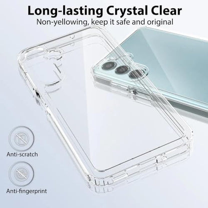 for Samsung Galaxy A26 5G Case Crystal Clear Slim Hard Case Hybrid Shockproof Bumper with Tempered Glass Screen Protector Full Body Anti-Yellow Anti-Scratch Phone Protective Cover - color: Galaxy A26 5G
