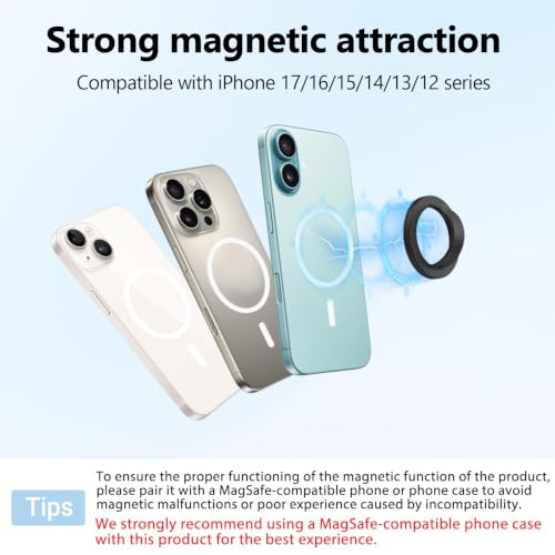 Magnetic Silicone Ring Grip Phone Holder, Rotating Finger Loop Ring Grip Holder, Soft and Portable, Strong Magnetic Attraction, Compatible with Magsafe Phone Case (Sparkle Green) - color: Sparkle Green