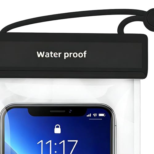 Waterproof Phone Pouch Touchscreen Protective Lightweight Black | Waterproof Pouch for Swimming for Women Men Summer Vacation Beach Pool Cruise Outdoor Adventure - color: black