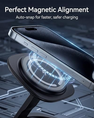Traveling Magnetic Wireless Charging Station - ADADPU 3 in 1 Foldable Charger Stand for Apple Devices, Travel Charging Pad for iPhone 18 Pro Max 17 16 15 14 13 12 Series, for Apple Watch AirPods,Black