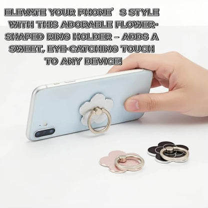 4 Pcs Cell Phone Ring Holder Flower,360 Rotate and 180°Angle Adjustable Metal Finger Ring Socket Grip Kickstand for Smartphones