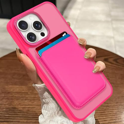 Magnetic Designed for iPhone 14 Pro Max Case 6.7" 2022, Hot Pink | [Compatible with Magsafe] [with Wallet & Card Holder] [Military Drop Protection] Slim Translucent Matte Phone Case - color: Hot Pink, size: iPhone 14 Pro Max